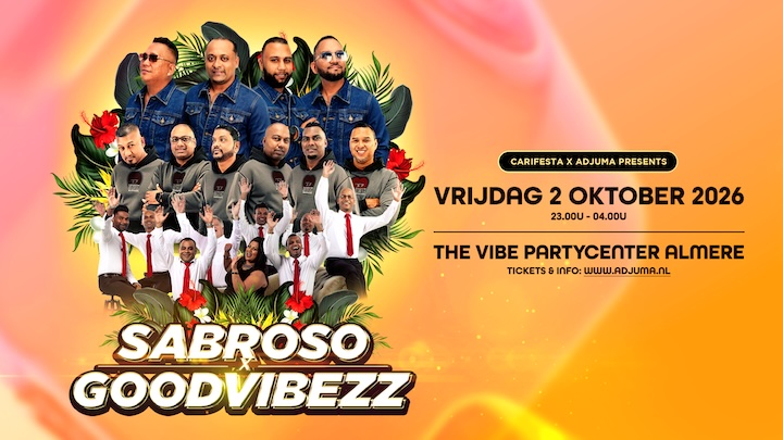 Flyer van Sabroso GOODVIBEZZ in Almere op 2 oktober 2026